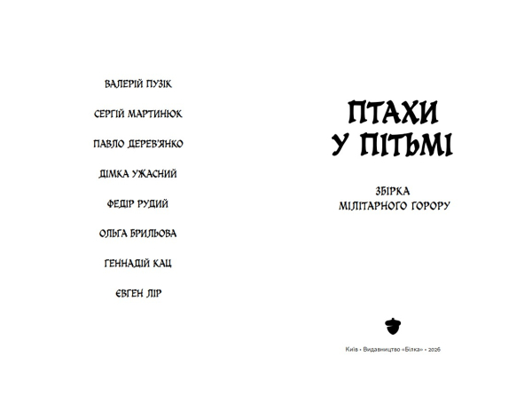 Книга "Птахи у пітьмі" міжавторська збірка мілітарного горору (передзамовлення) - фото №4
